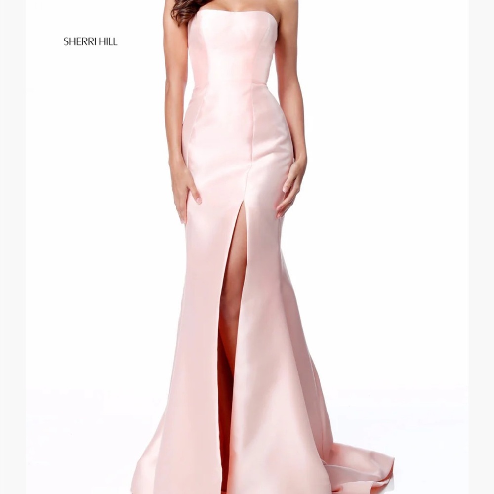 SHERRI HILLL WOMENS STRAPPED MIKANO MERMAID GOWN WITH SKIRT PINK  Sz 6